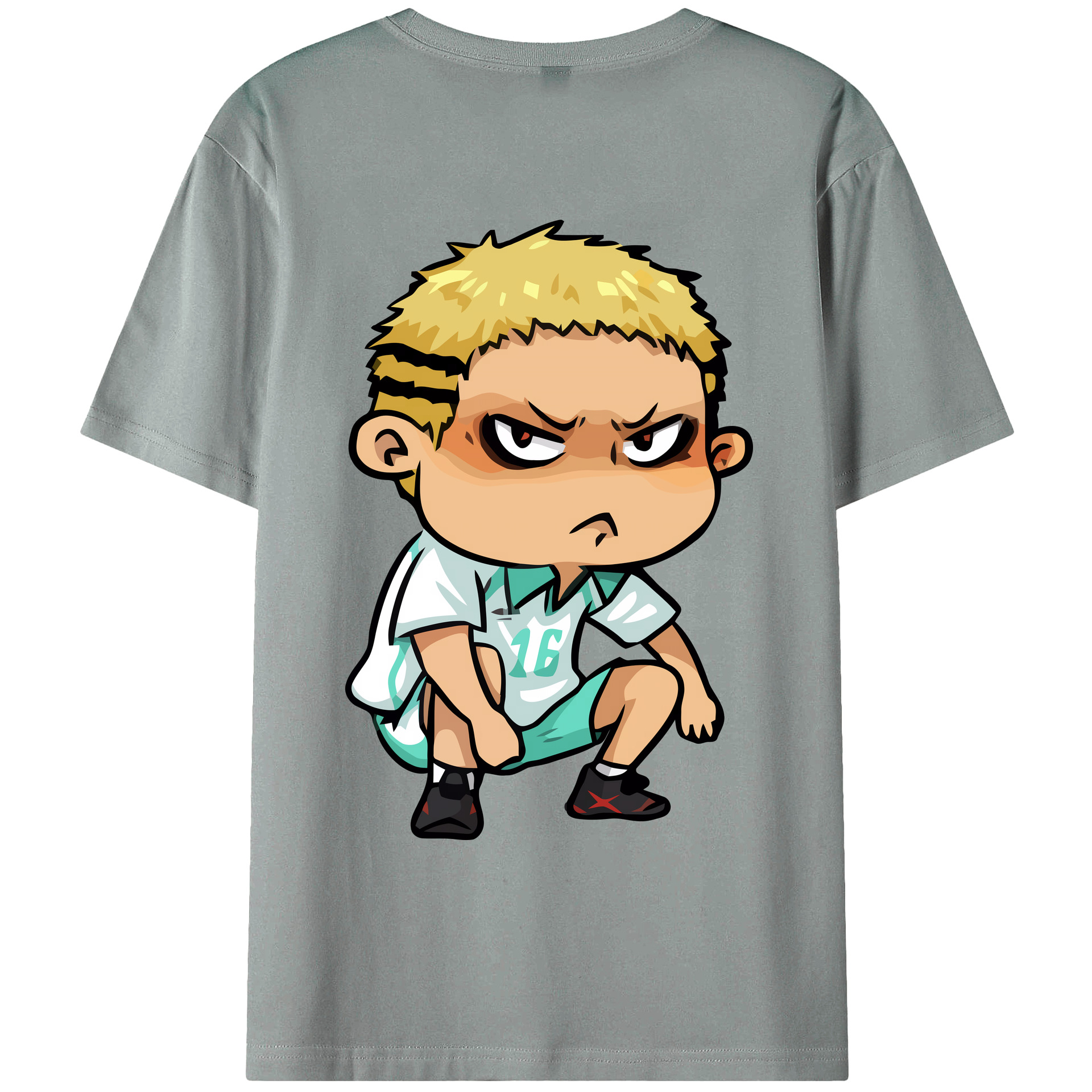 （画像用） ハイキュー!! Haikyu!! 綿100％ メンズ半袖Tシャツ（バックプリント） 通気性